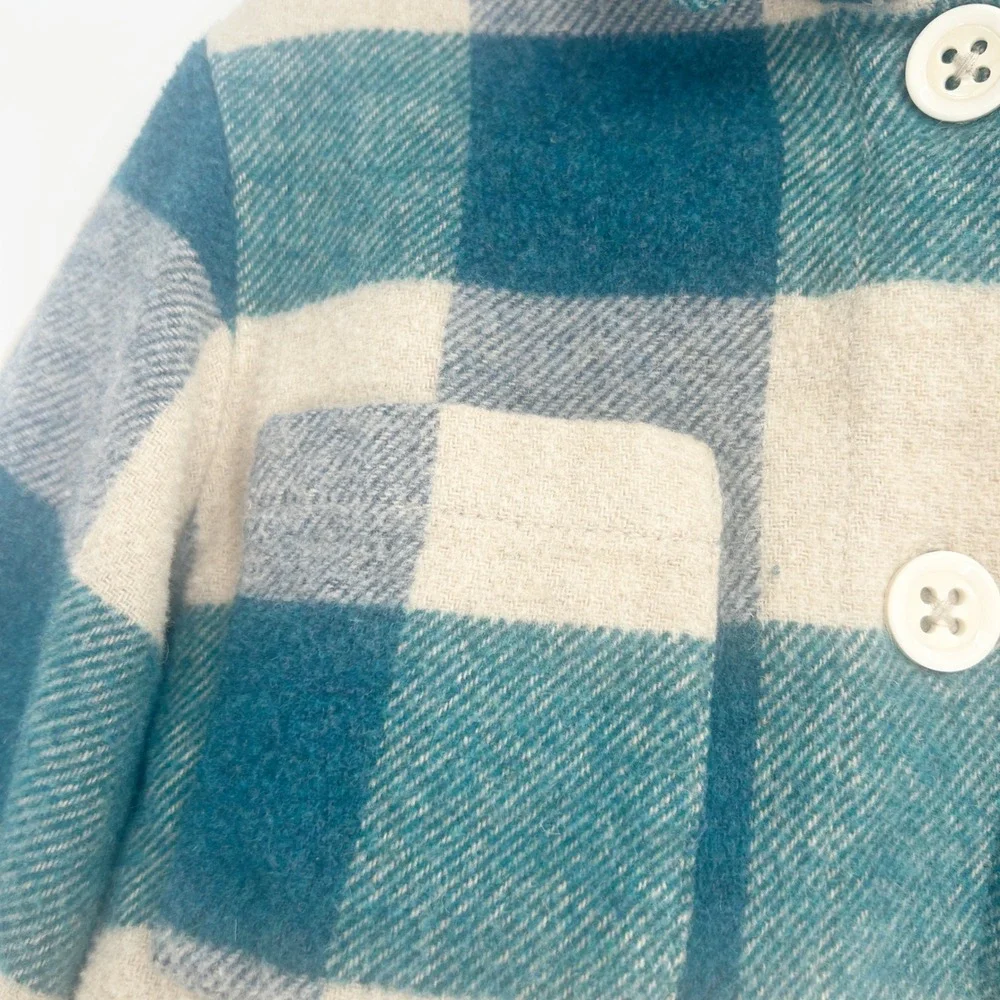 Zara Kids Boys Plaid Flannel Wool Blend Shacket Overshirt Shirt Jacket Size 2-3Y